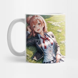 yuigahama lying on the grass Mug